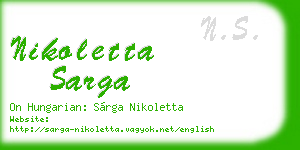 nikoletta sarga business card