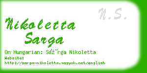 nikoletta sarga business card